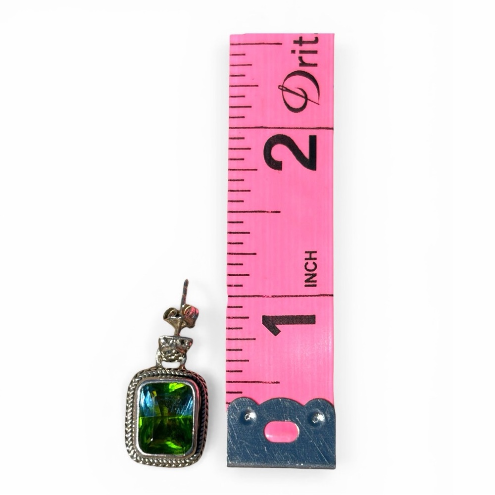 Sarda 925 Earrings Silver Bi-Color Blue Green Statement Earrings - Picture 6 of 6